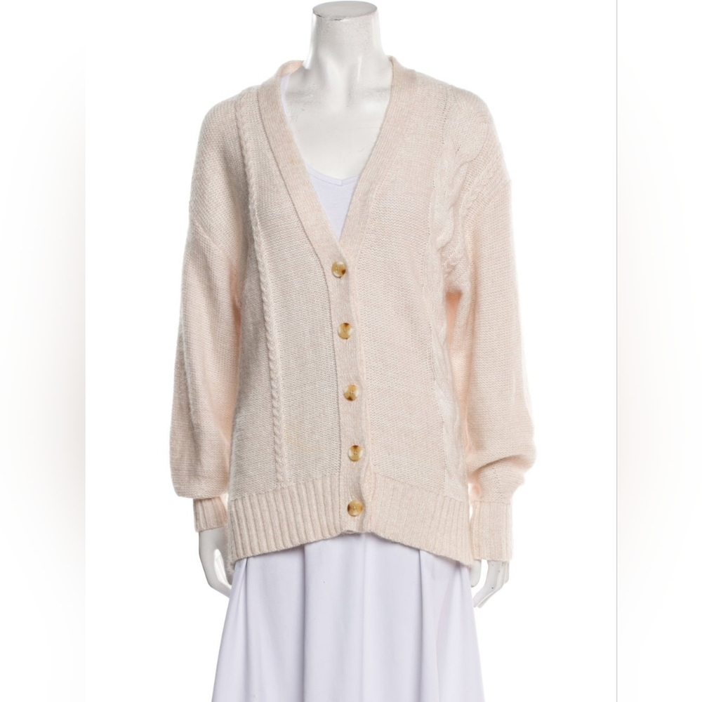 Staud Oversized Blake Cardigan Cable Knit Wool Mohair Sweater Size Sma